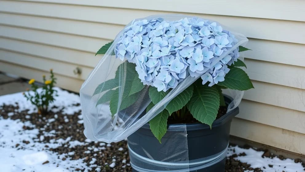 Övervintra hortensia i kruka